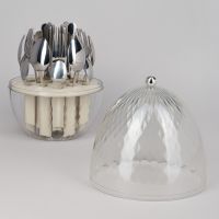 НАБОР СТОЛОВЫХ ПРИБОРОВ НА ВРАЩАЮЩЕЙСЯ ПОДСТАВКЕ, 24ПР