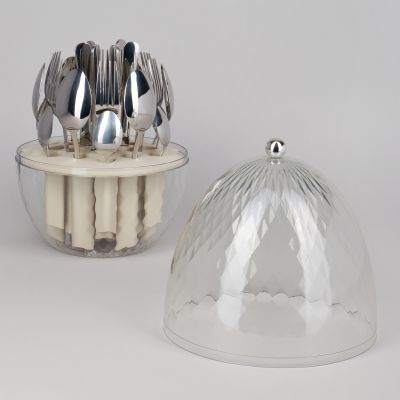 НАБОР СТОЛОВЫХ ПРИБОРОВ НА ВРАЩАЮЩЕЙСЯ ПОДСТАВКЕ, 24ПР-0