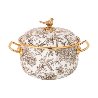 КАСТРЮЛЯ ЭМАЛИРОВАННАЯ AGNESS С КРЫШКОЙ, СЕРИЯ ROYAL GARDEN 2,8Л, ДИА.18СМ ПОДХОДИТ ДЛЯ ИНДУКЦИОН.ПЛ-0