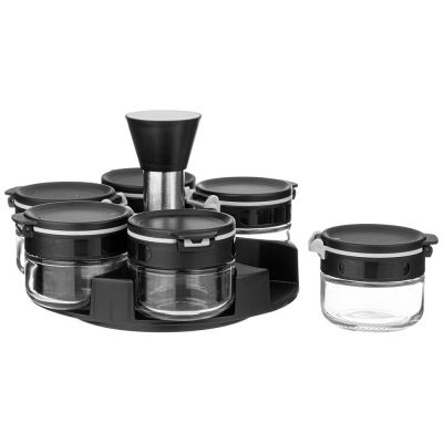 НАБОР ЕМКОСТЕЙ ДЛЯ СПЕЦИЙ 6ШТ 85МЛ НА ПОДСТАВКЕ AGNESS-0