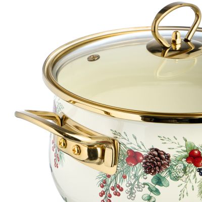 КАСТРЮЛЯ ЭМАЛИРОВАННАЯ AGNESS СО СТЕКЛЯННОЙ КРЫШКОЙ СЕРИЯ 