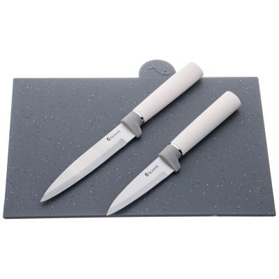 НАБОР AGNESS ИЗ 10ПР: 5 НОЖЕЙ, 4 ДОСКИ И ПОДСТАВКА, ЦВЕТ: БЕЛО-СЕРЫЙ-5