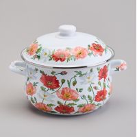 КАСТРЮЛЯ AGNESS ЭМАЛИРОВАННАЯ С ЭМАЛ.КРЫШКОЙ СЕРИЯ 