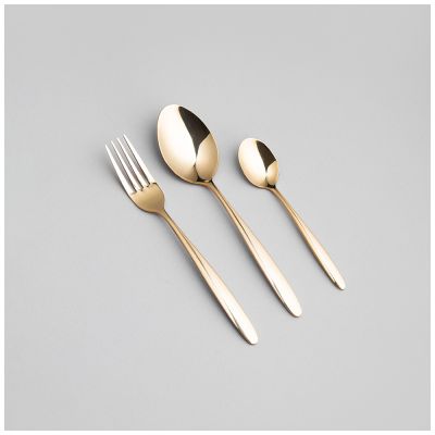 НАБОР СТОЛОВЫХ ПРИБОРОВ FIORE  AGNESS 12 ПР., ПВД ПОКРЫТИЕ, ЦВЕТ: ШАМПАНЬ, СТАЛЬ 18/0-0