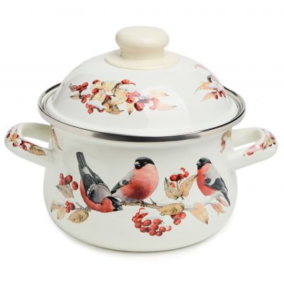 КАСТРЮЛЯ AGNESS ЭМАЛИРОВАННАЯ С ЭМАЛ.КРЫШКОЙ СЕРИЯ 