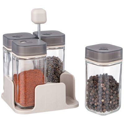 НАБОР ЕМКОСТЕЙ ДЛЯ СПЕЦИЙ 4ШТ 100МЛ НА ПОДСТАВКЕ AGNESS-2