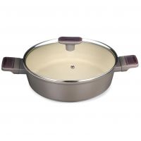 СОТЕЙНИК СО СТЕКЛ. КРЫШКОЙ И АНТИПРИГАРНЫМ ПОКРЫТИЕМ PFLUON MARBLE, 26*7,5 СМ