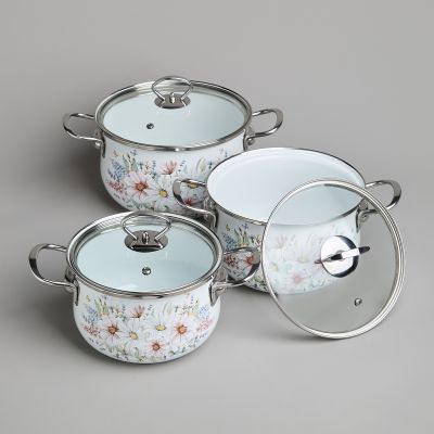 НАБОР КАСТРЮЛЬ AGNESS ЭМАЛИРОВАННЫХ СЕРИЯ 