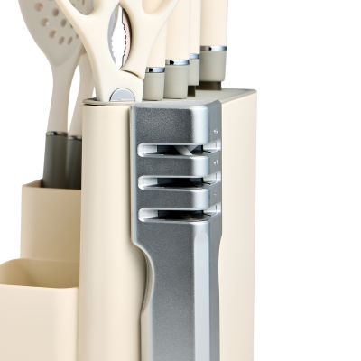 НАБОР AGNESS ИЗ 11ПР: 5 НОЖЕЙ,ПОЛОВНИК,ЛОПАТКА,ШУМОВКА,ПОДСТАВКА,НОЖЕТОЧКА,НОЖНИЦЫ, ЦВЕТ:БЕЛЫЙ/СЕРЫЙ-5