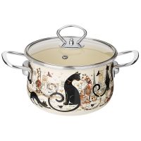 КАСТРЮЛЯ ЭМАЛИРОВАННАЯ AGNESS СО СТЕКЛЯННОЙ КРЫШКОЙ СЕРИЯ 