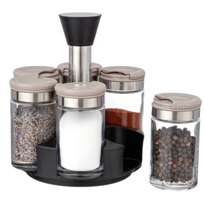 НАБОР ЕМКОСТЕЙ ДЛЯ СПЕЦИЙ 6ШТ 100МЛ НА ПОДСТАВКЕ AGNESS-2