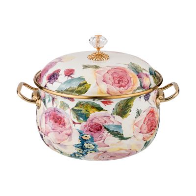 КАСТРЮЛЯ ЭМАЛИРОВАННАЯ AGNESS С КРЫШКОЙ, СЕРИЯ ВИНТАЖ, 2,8Л, ДИАМЕТР=18СМ (КОР=4ШТ.)-0