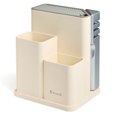 НАБОР AGNESS ИЗ 11ПР: 5 НОЖЕЙ,ПОЛОВНИК,ЛОПАТКА,ШУМОВКА,ПОДСТАВКА,НОЖЕТОЧКА,НОЖНИЦЫ, ЦВЕТ:БЕЛЫЙ/СЕРЫЙ-6