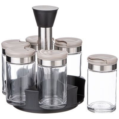 НАБОР ЕМКОСТЕЙ ДЛЯ СПЕЦИЙ 6ШТ 100МЛ НА ПОДСТАВКЕ AGNESS-0