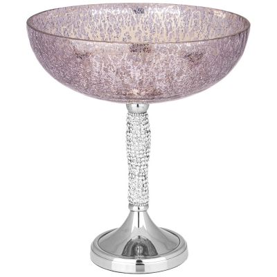 БЛЮДО ДЕКОРАТИВНОЕ НА НОЖКЕ, ВЫСОТА 27СМ, ДИАМЕТР 24СМ-0