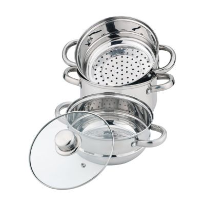 КАСТРЮЛЯ-ПАРОВАРКА AGNESS 3-Х ЯРУСНАЯ, 4 ПРЕДМЕТА, СЕРИЯ 