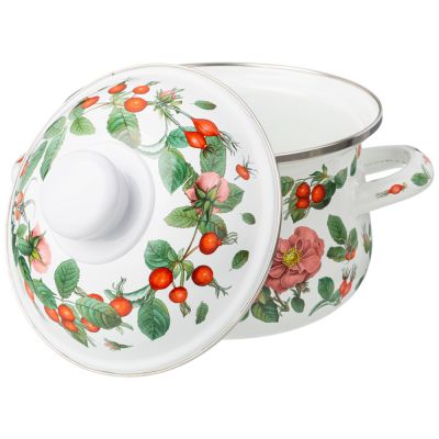 КАСТРЮЛЯ AGNESS ЭМАЛИРОВАННАЯ С ЭМАЛ.КРЫШКОЙ СЕРИЯ 