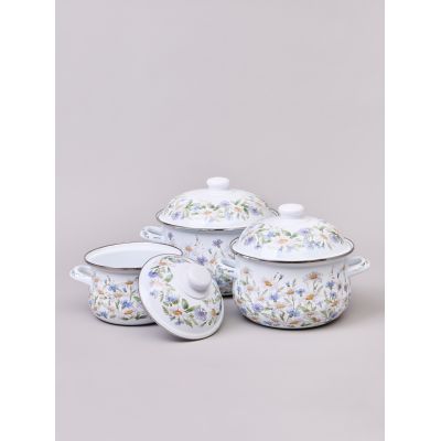 НАБОР КАСТРЮЛЬ AGNESS  ЭМАЛИРОВАННЫХ СЕРИЯ 