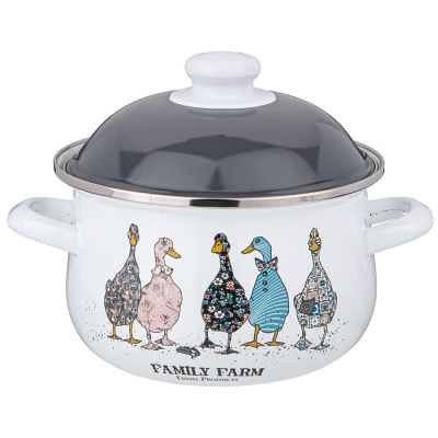 КАСТРЮЛЯ AGNESS ЭМАЛИРОВАННАЯ С ЭМАЛ.КРЫШКОЙ СЕРИЯ 