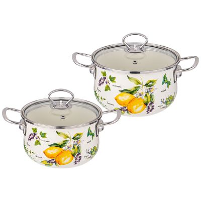 НАБОР КАСТРЮЛЬ AGNESS ЭМАЛИРОВАННЫХ СЕРИЯ 