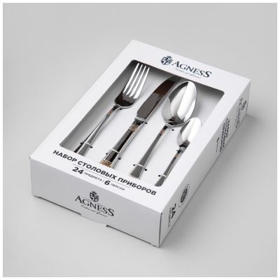 НАБОР СТОЛОВЫХ ПРИБОРОВ SOLE AGNESS 24 ПР., СТАЛЬ 18/0-1