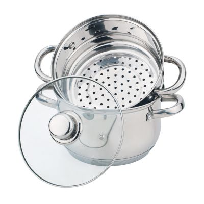 КАСТРЮЛЯ-ПАРОВАРКА AGNESS 2-Х ЯРУСНАЯ, 3 ПРЕДМЕТА, СЕРИЯ 