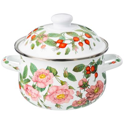 КАСТРЮЛЯ AGNESS ЭМАЛИРОВАННАЯ С ЭМАЛ.КРЫШКОЙ СЕРИЯ 