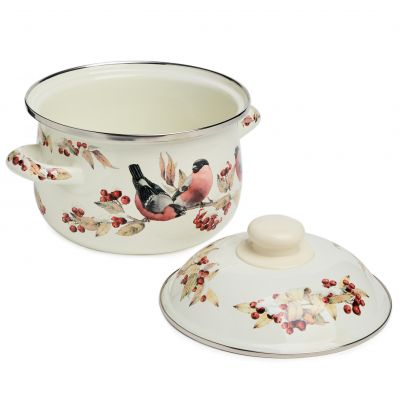 КАСТРЮЛЯ AGNESS ЭМАЛИРОВАННАЯ С ЭМАЛ.КРЫШКОЙ СЕРИЯ 