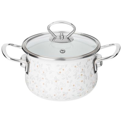 КАСТРЮЛЯ ЭМАЛИРОВАННАЯ AGNESS СО СТЕКЛЯННОЙ КРЫШКОЙ СЕРИЯ 