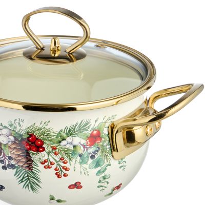 КАСТРЮЛЯ ЭМАЛИРОВАННАЯ AGNESS СО СТЕКЛЯННОЙ КРЫШКОЙ СЕРИЯ 