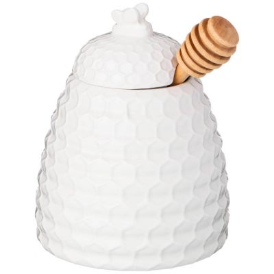 БАНКА ДЛЯ МЕДА LEFARD С ДЕРЕВ. ЛОЖКОЙ 400 МЛ (КОР=24ШТ.)-3