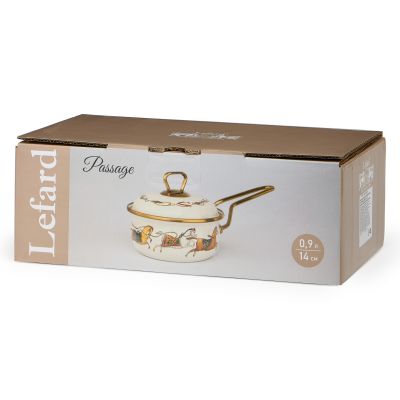 КОВШ LEFARD ЭМАЛИРОВАННЫЙ, СЕРИЯ PASSAGE, 14СМ/0,9Л D=14 СМ  ДЛИНА=31СМ ПОДХОДИТ ДЛЯ ИНДУКЦИОН.ПЛИТ-1