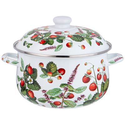 КАСТРЮЛЯ AGNESS ЭМАЛИРОВАННАЯ С ЭМАЛ.КРЫШКОЙ СЕРИЯ 