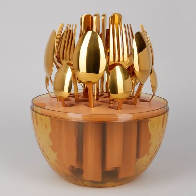 НАБОР СТОЛОВЫХ ПРИБОРОВ НА ВРАЩАЮЩЕЙСЯ ПОДСТАВКЕ, 24ПР, ПВД ПОКРЫТИЕ-4