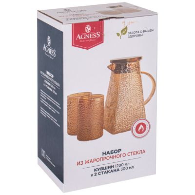 НАБОР КУВШИН 1,2 Л  И 2 СТАКАНА 300 МЛ-1