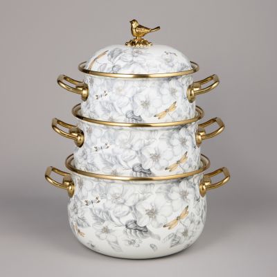 НАБОР КАСТРЮЛЬ AGNESS ЭМАЛИРОВАННЫХ СЕРИЯ 