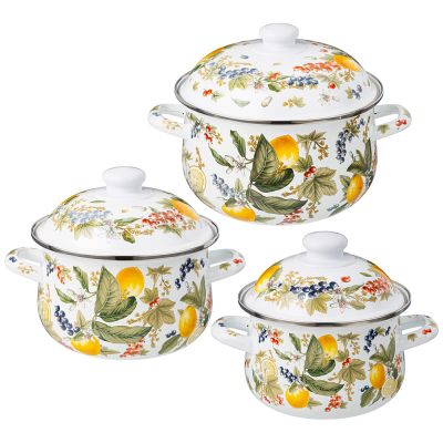 НАБОР КАСТРЮЛЬ AGNESS ЭМАЛИРОВАННЫХ СЕРИЯ 