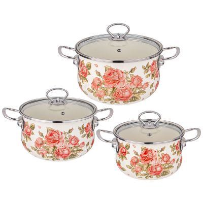 НАБОР КАСТРЮЛЬ AGNESS ЭМАЛИРОВАННЫХ СЕРИЯ 