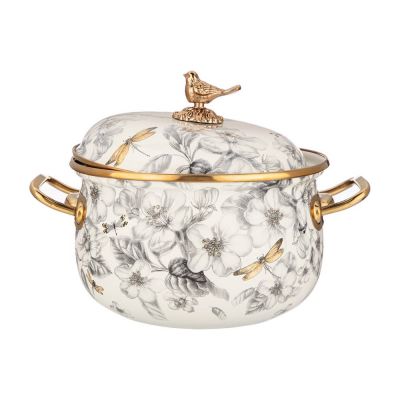 КАСТРЮЛЯ ЭМАЛИРОВАННАЯ AGNESS С КРЫШКОЙ, СЕРИЯ ЯБЛОНЕВЫЙ САД 2,8Л, ДИА.18СМ ПОДХОДИТ ДЛЯ ИНДУК.ПЛ-3