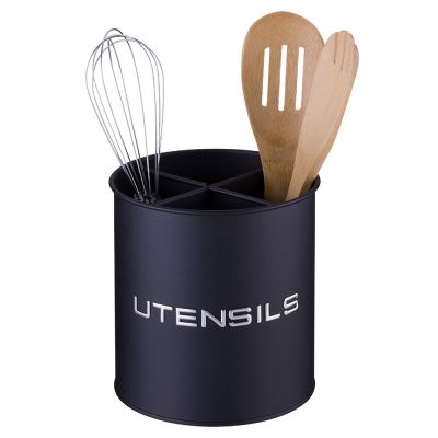 ПОДСТАВКА AGNESS ПОД КУХОННЫЕ ПРИБОРЫ, 14*15 СМ, ЦВЕТ: BLACK-2