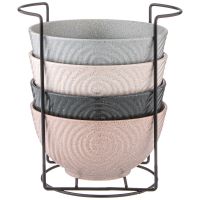 НАБОР САЛАТНИКОВ ИЗ 4 ШТ. НА МЕТАЛ-ОЙ ПОДСТАВКЕ КОЛЛЕКЦИЯ 