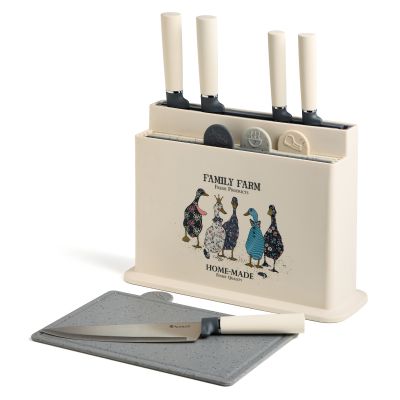 НАБОР AGNESS ИЗ 10ПР: 5 НОЖЕЙ, 4 ДОСКИ И ПОДСТАВКА, СЕРИЯ 