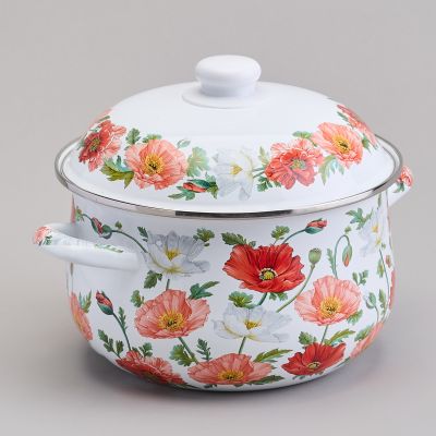 КАСТРЮЛЯ AGNESS ЭМАЛИРОВАННАЯ С ЭМАЛ.КРЫШКОЙ СЕРИЯ 