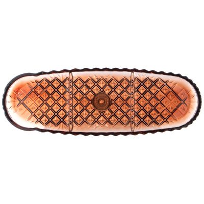 БЛЮДО НА НОЖКЕ 3 СЕКЦИИ BROWN, 39*14 СМ-4