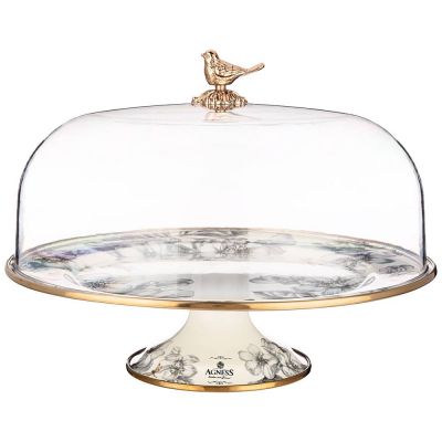 ТОРТОВНИЦА AGNESS С КРЫШКОЙ, СЕРИЯ ЯБЛОНЕВЫЙ САД, ДИА.30СМ-0