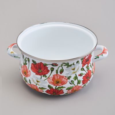 КАСТРЮЛЯ AGNESS ЭМАЛИРОВАННАЯ С ЭМАЛ.КРЫШКОЙ СЕРИЯ 