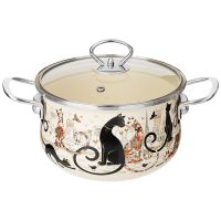 КАСТРЮЛЯ ЭМАЛИРОВАННАЯ AGNESS СО СТЕКЛЯННОЙ КРЫШКОЙ СЕРИЯ 