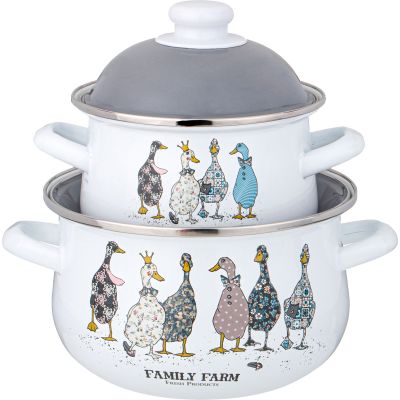 НАБОР КАСТРЮЛЬ AGNESS  ЭМАЛИРОВАННЫХ СЕРИЯ 