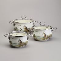 НАБОР КАСТРЮЛЬ ЭМАЛИРОВАННЫЙ, СЕРИЯ 