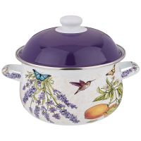 КАСТРЮЛЯ AGNESS ЭМАЛИРОВАННАЯ С ЭМАЛ.КРЫШКОЙ СЕРИЯ 